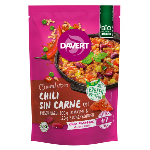 Davert Bio Chili Sin Carne mit Erbsenprotein 80g