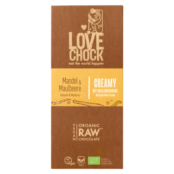 Bio Raw Creamy Maulbeere-Mandel Rohschokolade