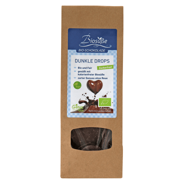 Biosüße Bio Schokolade-Drops Dunkel