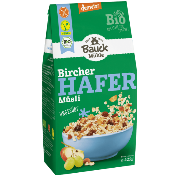 Bauckhof  Bio Hafer Müsli Bircher ungesüßt glutenfrei