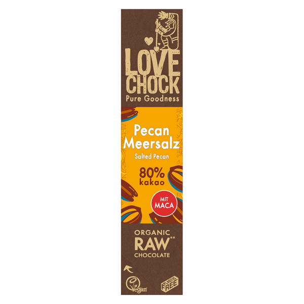 LOVECHOCK Bio Raw Pecan-Maca Schokoriegel