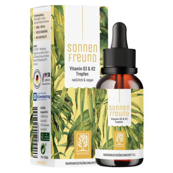 Naturtreu Sonnenfreund Vitamin D3 und K2 Tropfen, 30 ml