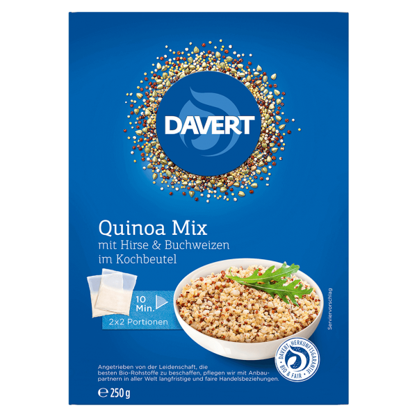 Davert Bio Quinoa Mix mit Hirse &amp; Buchweizen, 250g