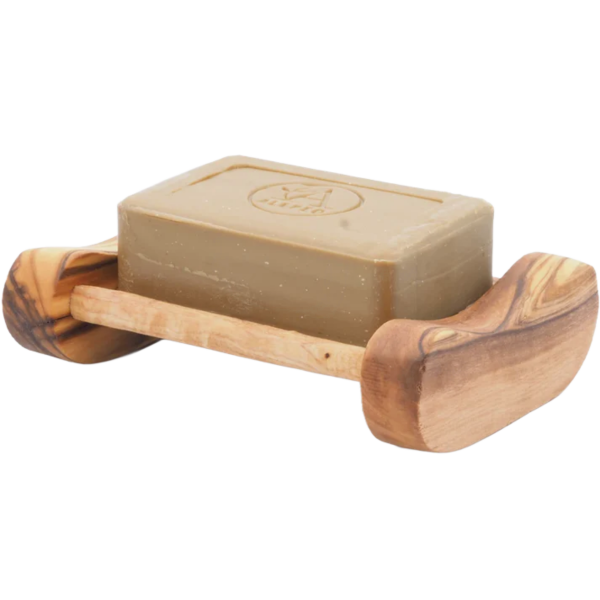 NaturGut Seifenschale aus Olivenholz mit Wasserablauf