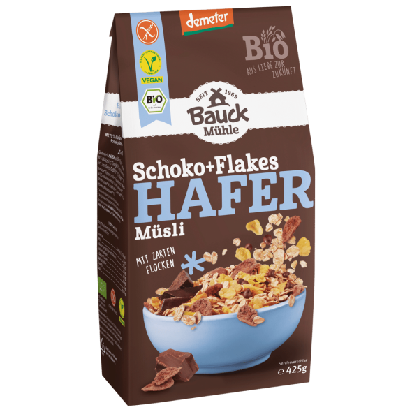 Bauckhof  Bio Hafer Müsli Schoko+Flakes glutenfrei