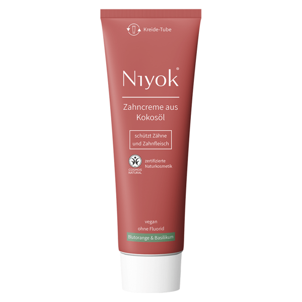 Niyok Zahncreme aus Kokosöl, Blutorange &amp; Basilikum