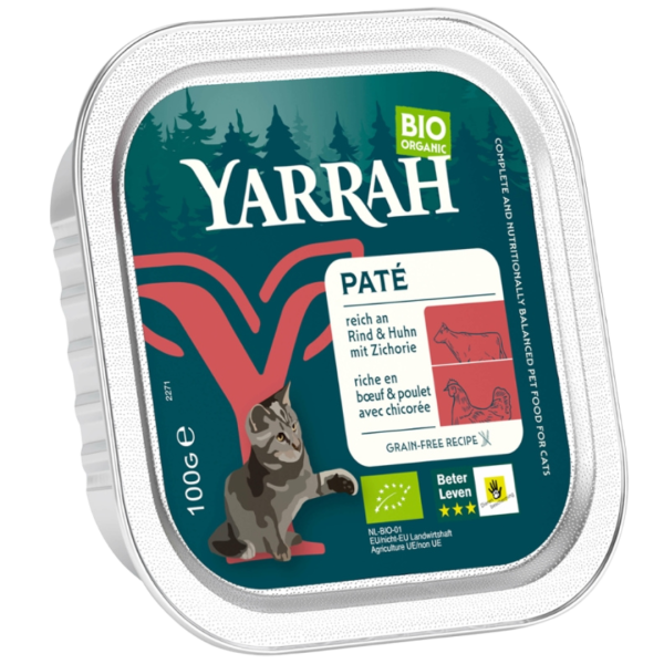 Yarrah Bio Katzenfutter Paté Rind mit Zichorie