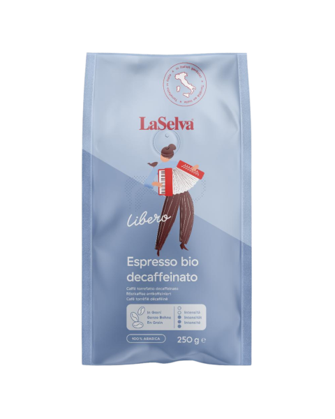 LaSelva Libero Espresso entkoffeiniert ganze Bohne