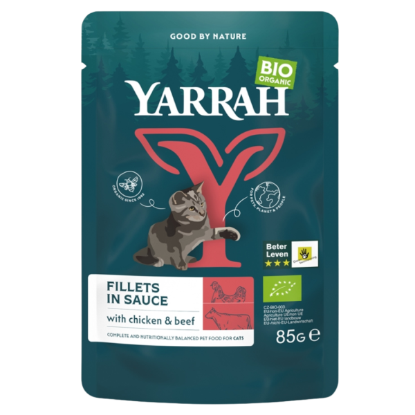 Yarrah Bio Katzen Pouch Filets Rind in Soße