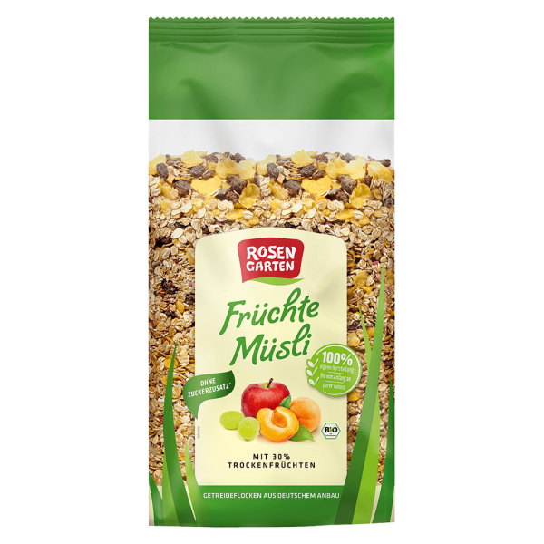 Rosengarten Bio Früchte Müsli