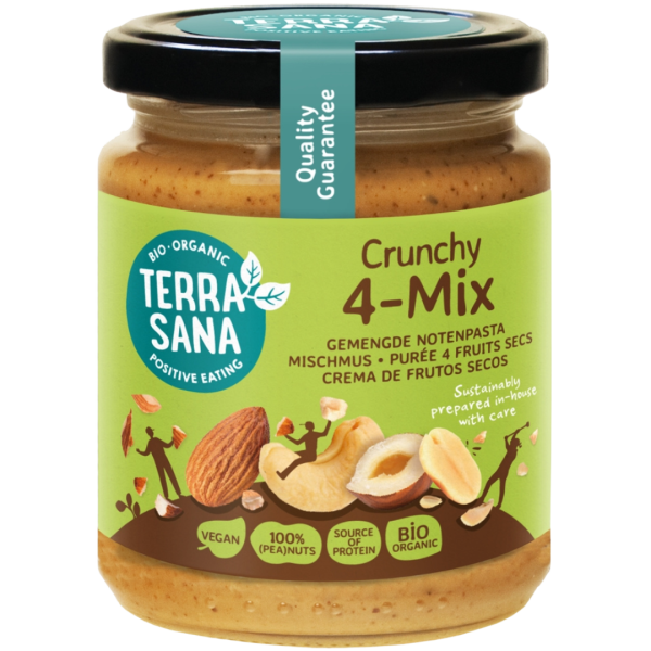 TerraSana Bio 4-Mix Mischmus Crunchy mit Erdnüssen, 250g