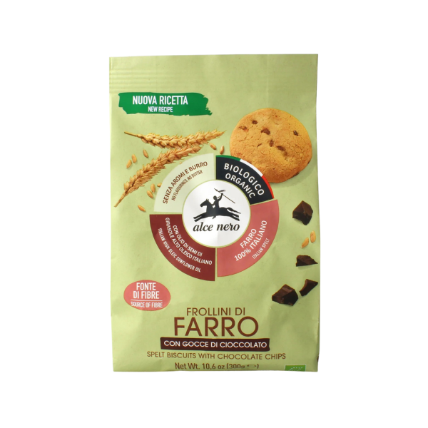 Alce Nero Bio Dinkelkekse mit Schokotropfen, 300g