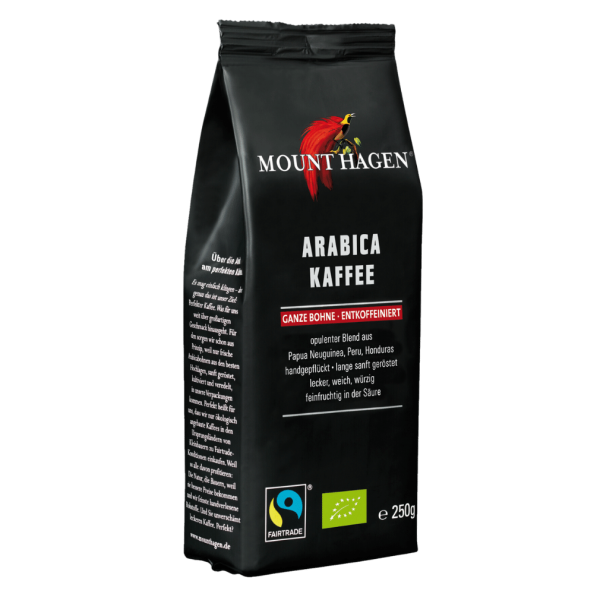 Mount Hagen Bio Röstkaffee, entkoffeiniert, ganze Bohne