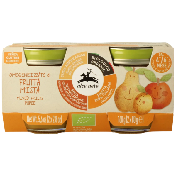 Alce Nero Bio Babygläschen gemischte Früchte, 160 g