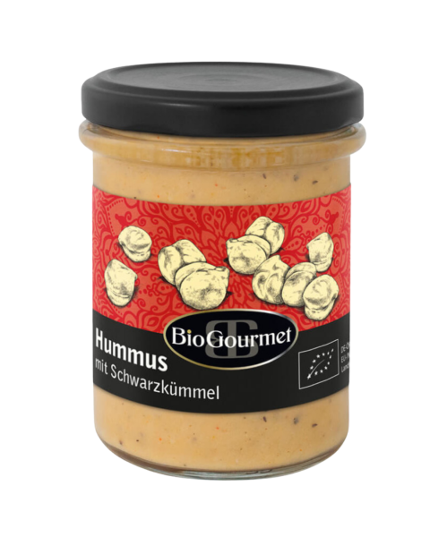 BioGourmet Bio Hummus mit Schwarzkümmel, 180g