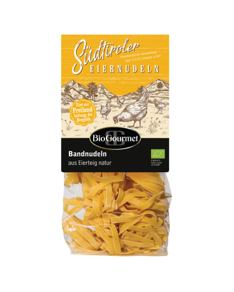 BioGourmet Bio Bandnudeln aus Eierteig natur, 250g