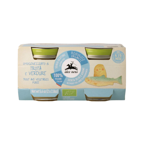 Alce Nero Bio Babygläschen Forelle mit Gemüse, 160g