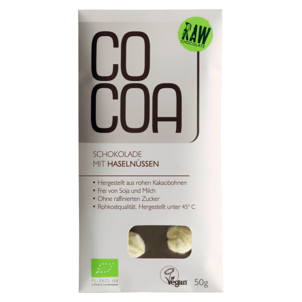 Cocoa Bio Rohschokolade mit Haselnüssen