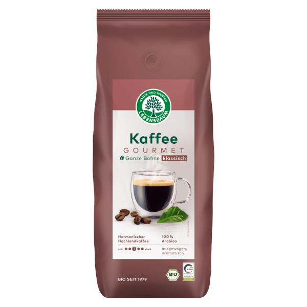 Lebensbaum Bio Gourmet Kaffee, ganze Bohne, 1kg