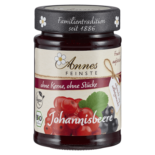 Annes Feinste Bio Fruchtaufstrich Johannisbeere MHD 09.02.2023
