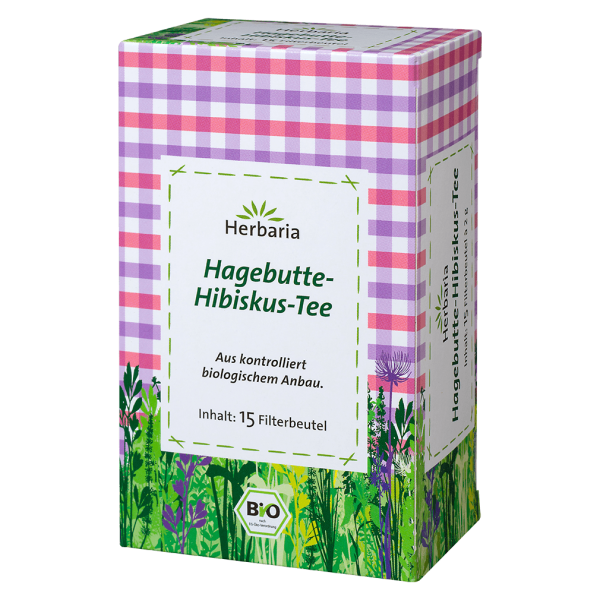 Herbaria Bio Hagebutte-Hibiskus Tee, 15 Filterbeutel