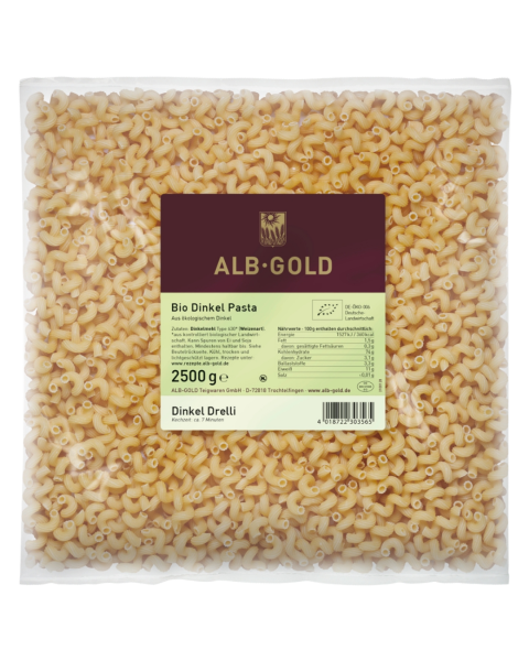Alb-Gold Bio Dinkel Pasta Drelli, 2,5 kg