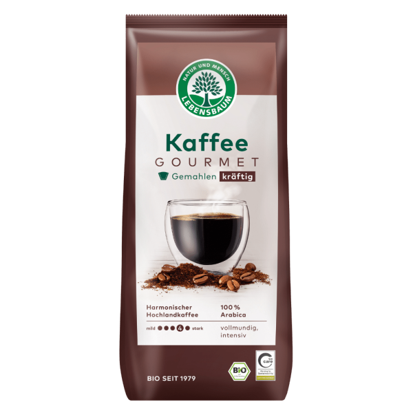 Lebensbaum Bio Gourmet Kaffee, gemahlen kräftig, 500g