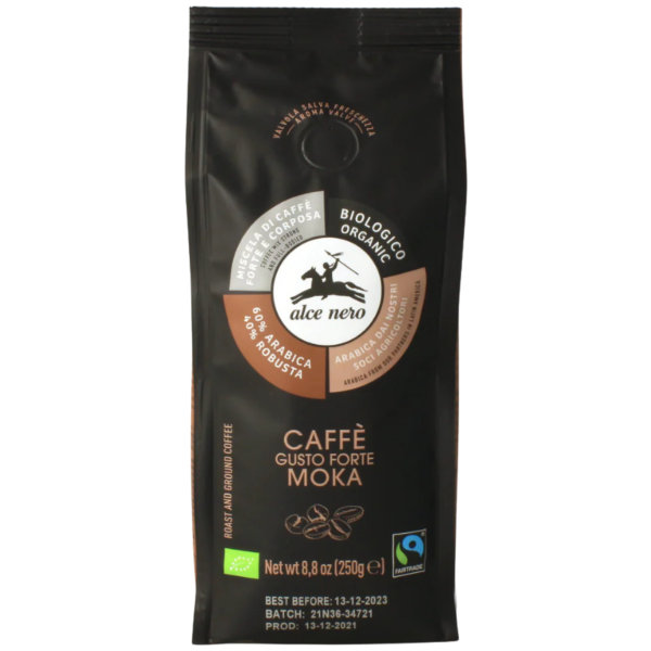 Alce Nero Bio Kaffee gemahlen für Mokkakannen, 250g