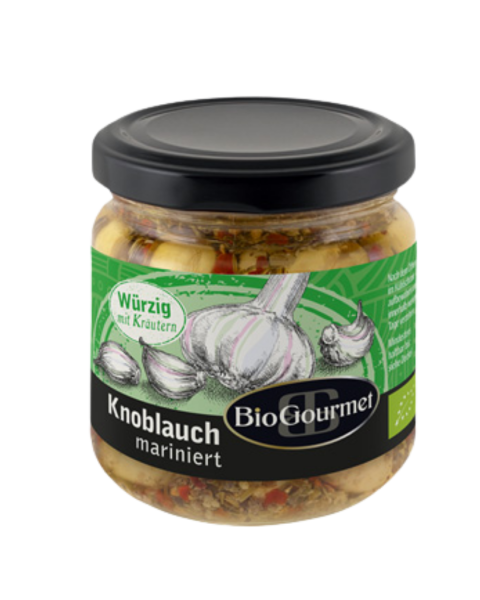 BioGourmet Bio Knoblauch mariniert mit Kräutern, 150g