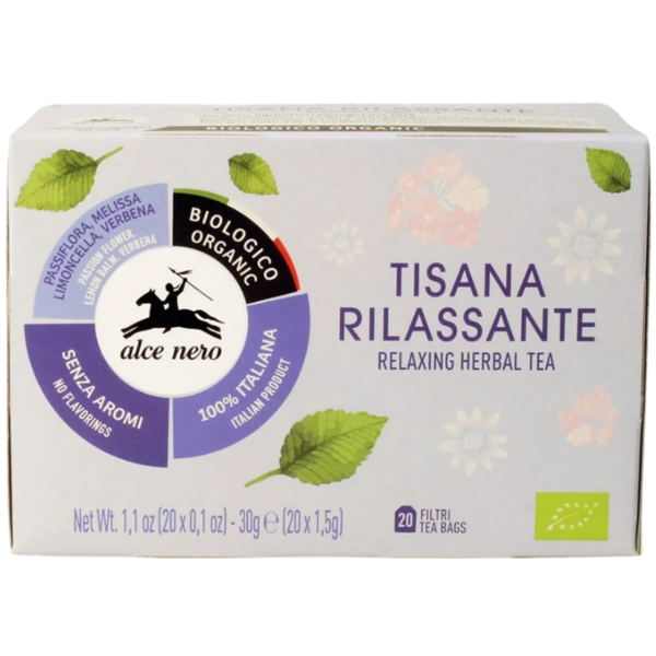 Alce Nero Bio Kräutertee Passionsblume, Melisse und Eisenkraut, 30 g