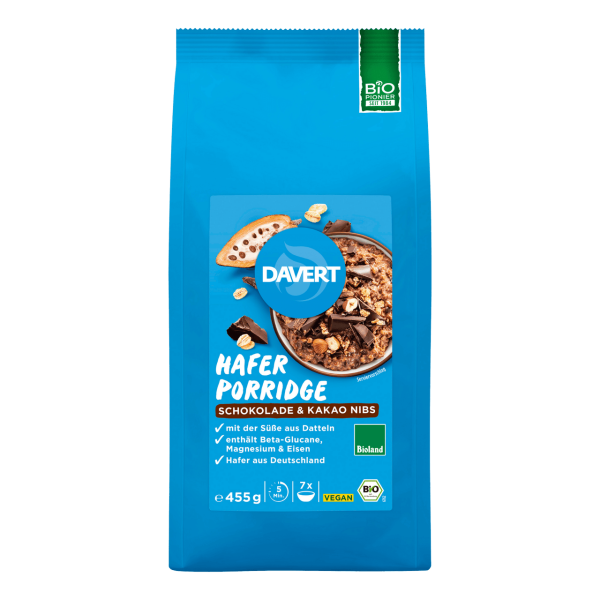 Davert Bio Hafer Porridge Schokolade &amp; Kakao Nibs