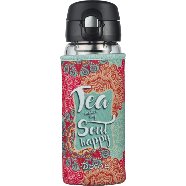 Dora&#039;s Dora&#039;s Glasflasche Tee 450ml inkl. Teesieb+Neopre