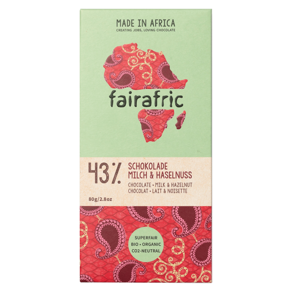 fairafric Bio Schokolade mit Milch &amp; Haselnuss