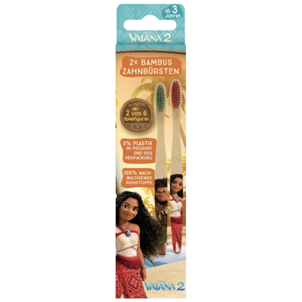 Outdoor Freakz Disney Vaiana Kinder Bambus Zahnbürste, 2er