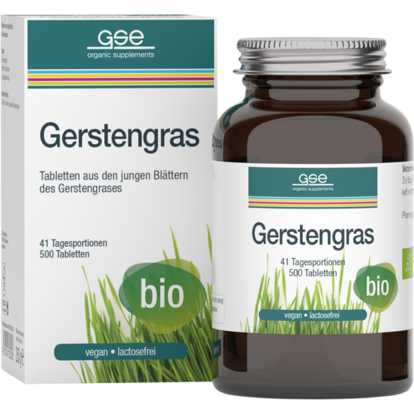 GSE Bio Gerstengras Tabletten aus jungen Blättern, Braunglas
