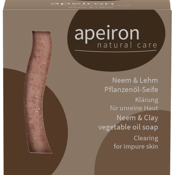 Apeiron Apeiron Pflanzenöl-Seife NEEM+LEHM - palmölfrei