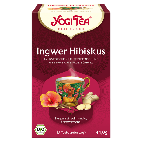 Yogi Tea Bio Kräutertee Ingwer Hibiskus