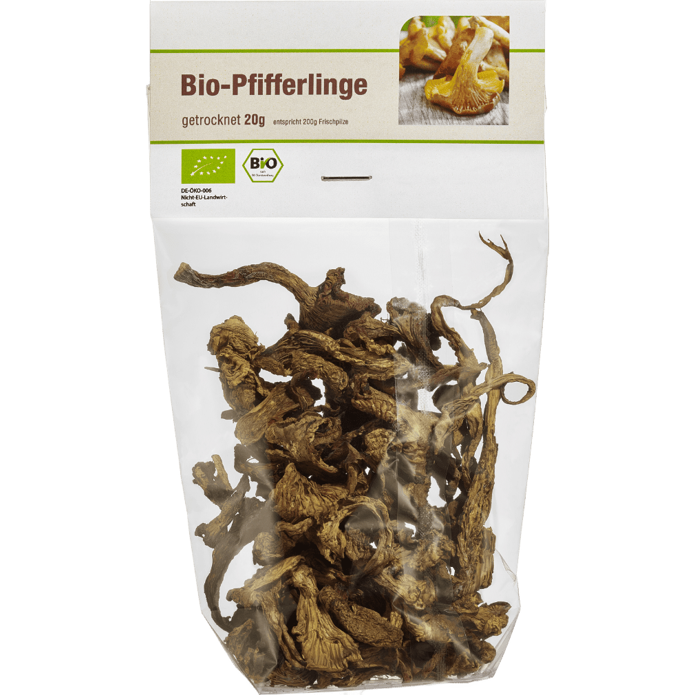 Bio Pfifferlinge, getrocknet von Integra bei greenist.de