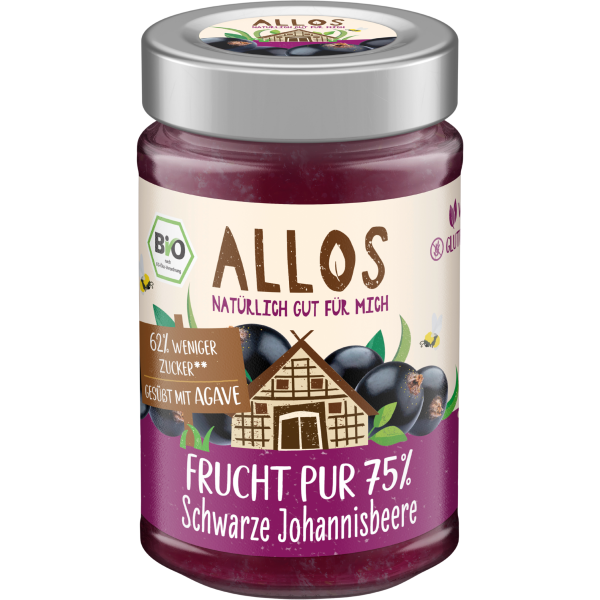 Allos Bio Frucht Pur 75% Schwarze Johannisbeere