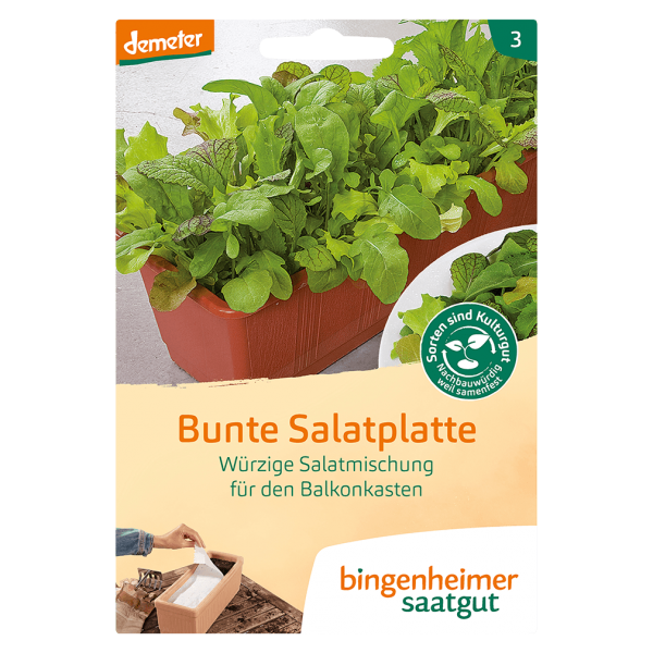 Bingenheimer Saatgut Bio Salatmischung, Bunte Salatplatte