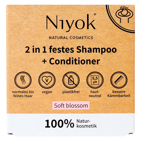 Niyok 2 in1 festes Shampoo + Conditioner - soft blossom