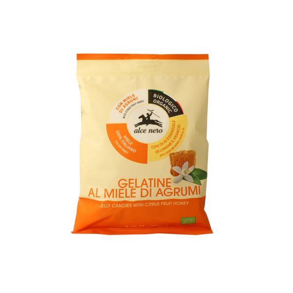Alce Nero Bio Geleebonbons mit Zitrusfruchthonig, 100g