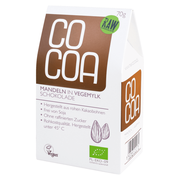 Cocoa Bio Mandeln in Vegemylk Schokolade, 70g