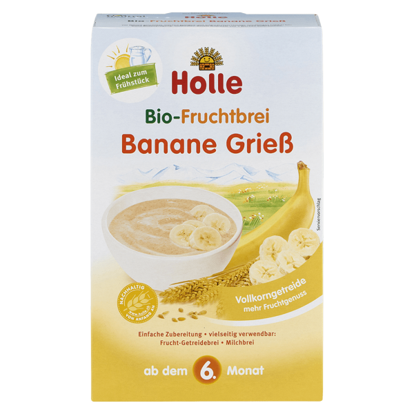 Holle Bio Fruchtbrei Banane Griess, 250 gr Packung