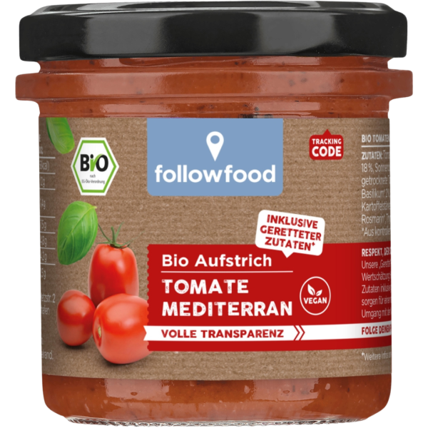 followfood Bio Aufstrich Tomate mediterran, 135g