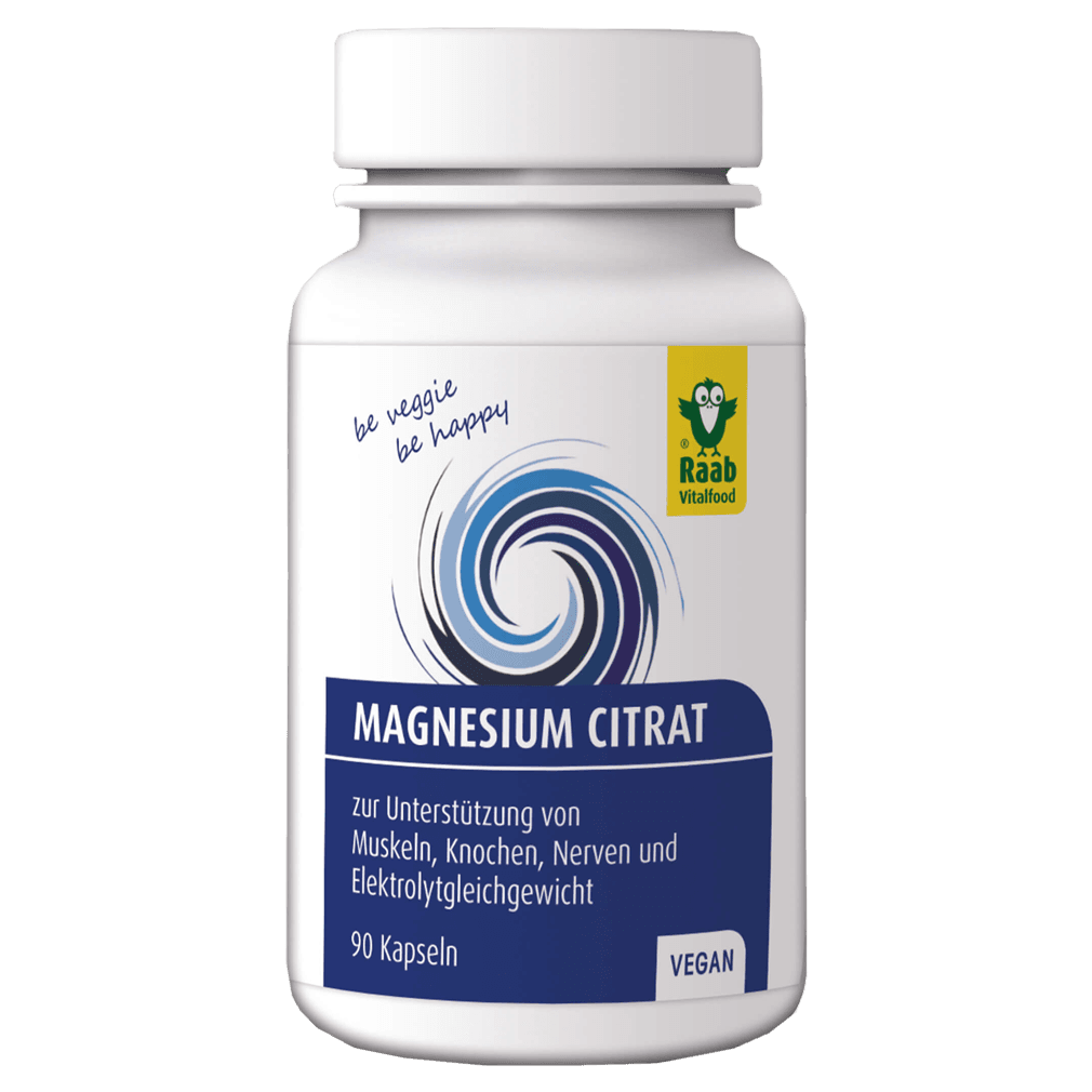 Magnesiumcitrat Kapseln, 90 Stück Raab Vitalfood