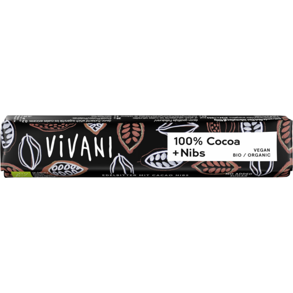 Vivani Bio Edel Bitter 100% Cacao + Nibs