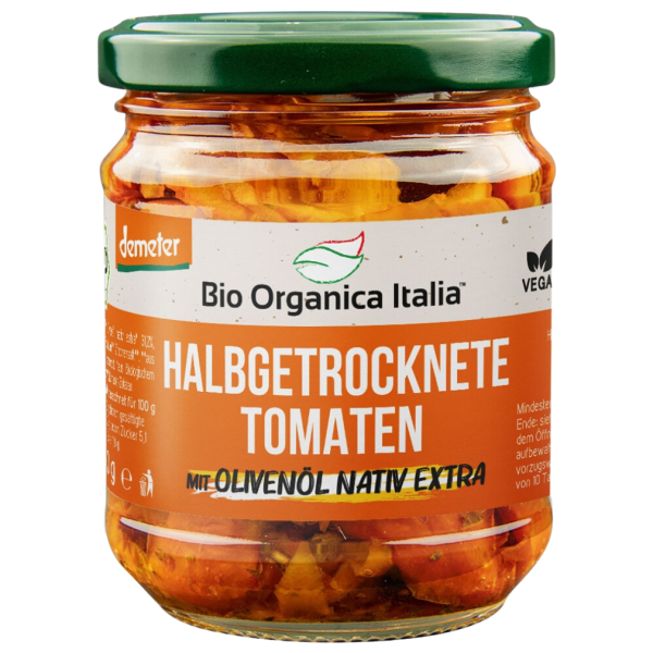 Bio Organica Italia Bio Halbgetrocknete Tomaten mit Olivenöl