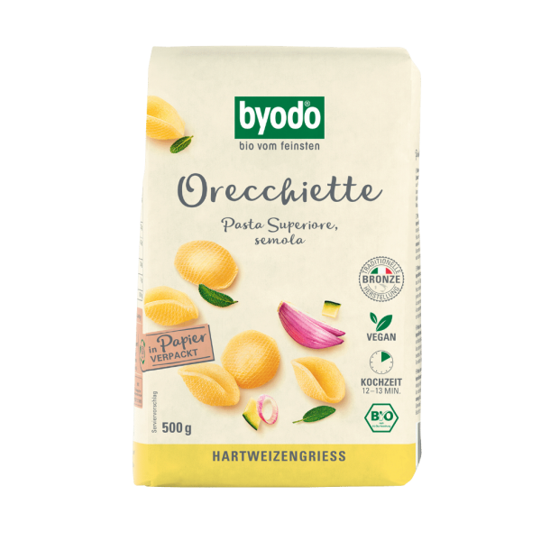 byodo Bio Orecchiette, 500 gr Packung -hell-