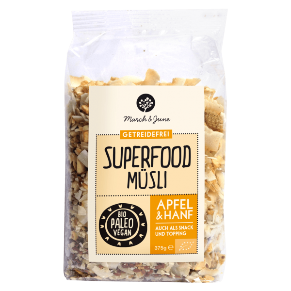 Bio Superfood Müsli Apfel & Hanf